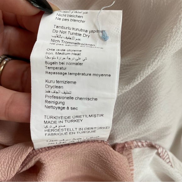 TAVIN Dress, Long Sleeve, Flowy Mini, Pleated, Blue/Pink/White, Women's (US 14) - Picture 9 of 9